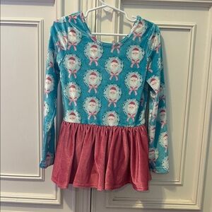 Festive Cheeky Plum Santa Leotard with Pink Skirt